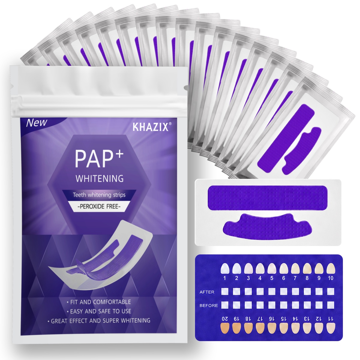 Teeth Whitening Street - 1/7 pares de tiras de clareamento