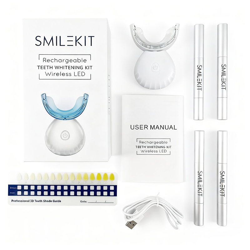 Teeth Whitening Kit At Home - Luz recarregável em forma de u,