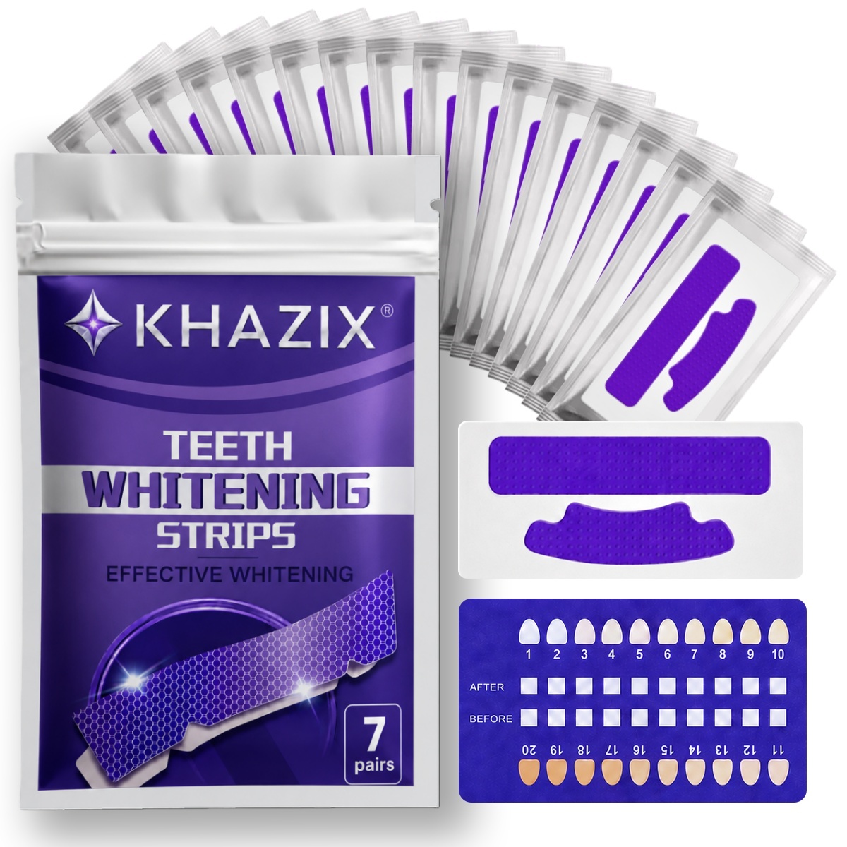Teeth Whitening Street - 1/7 pares de tiras de clareamento