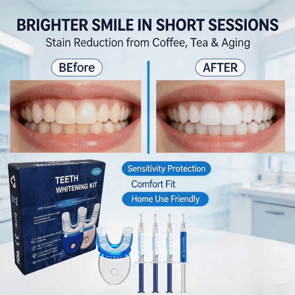 Teeth Whitening Kit At Home - Kit profissional de clareamento dental, gel