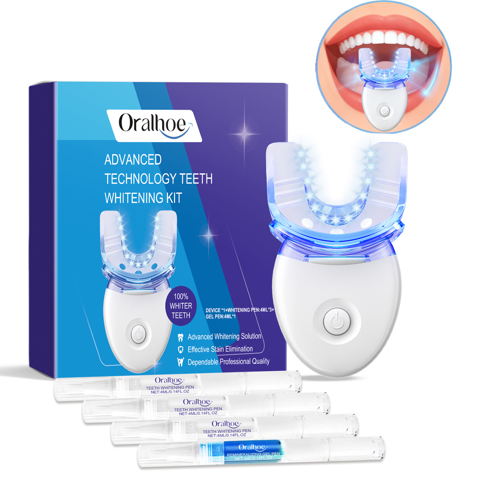 Teeth Whitening Results - Kit profissional de luz led para