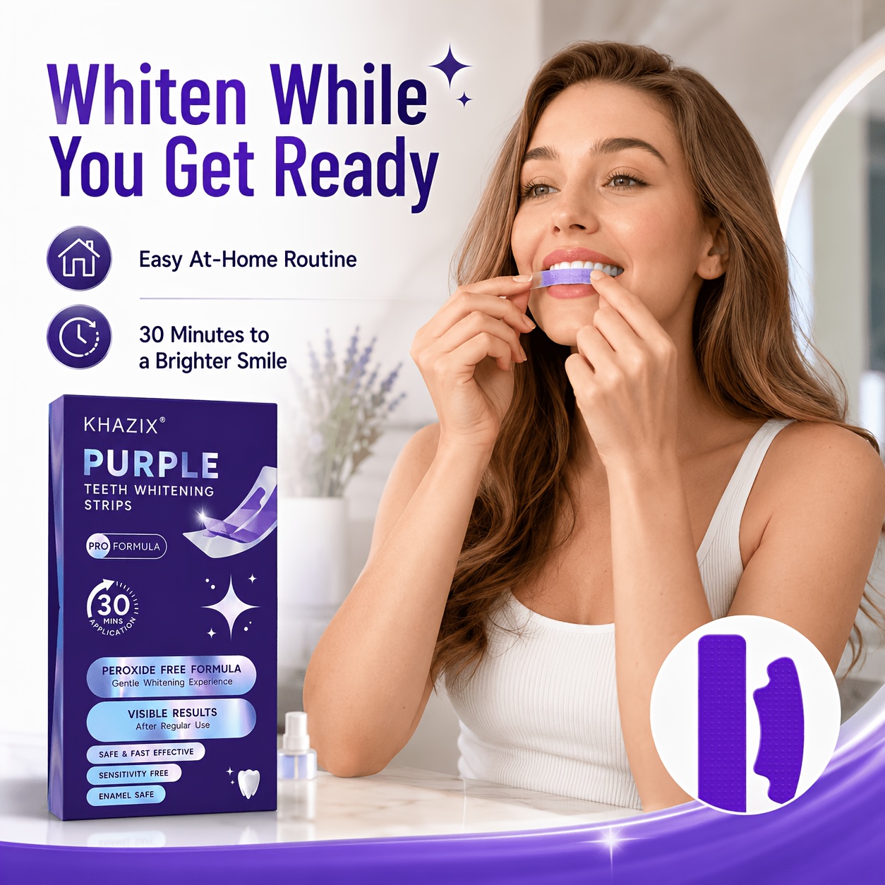 1/10 pares de tiras roxas para - Teeth Whitening Street avaliação e preço