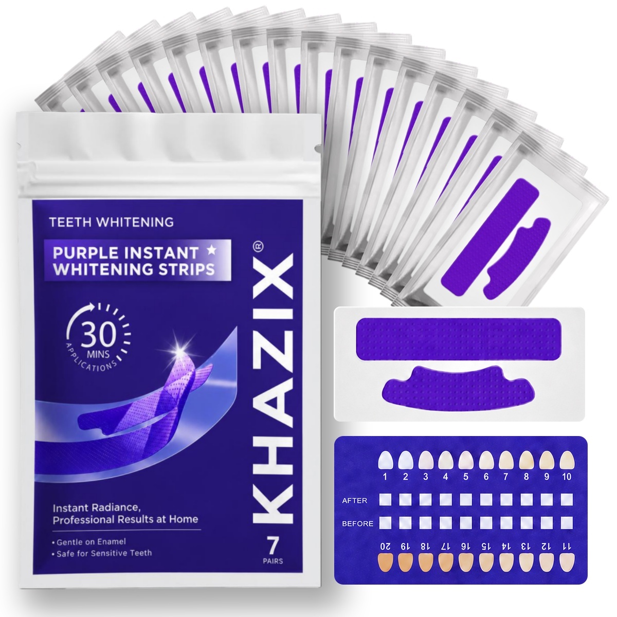 1/7 Pares de Fitas Clareadoras - Teeth Whitening Street avaliação e preço