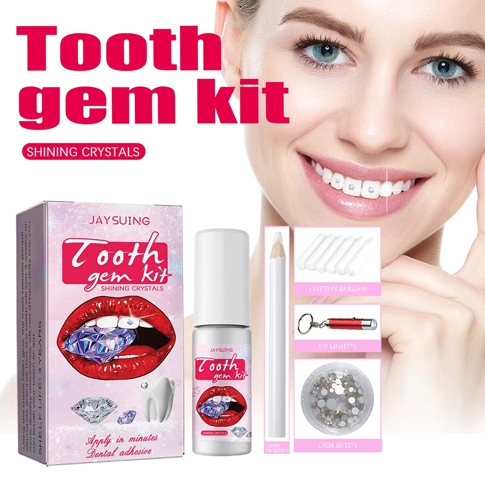 Dente Gems Kit com Cura Cola L - Teeth Whitening Kit At Home avaliação e preço