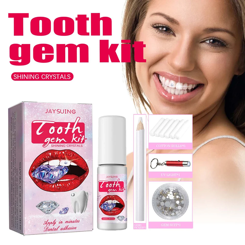 Dente Gems Kit com Cura Cola L - Teeth Whitening Kit At Home avaliação e preço
